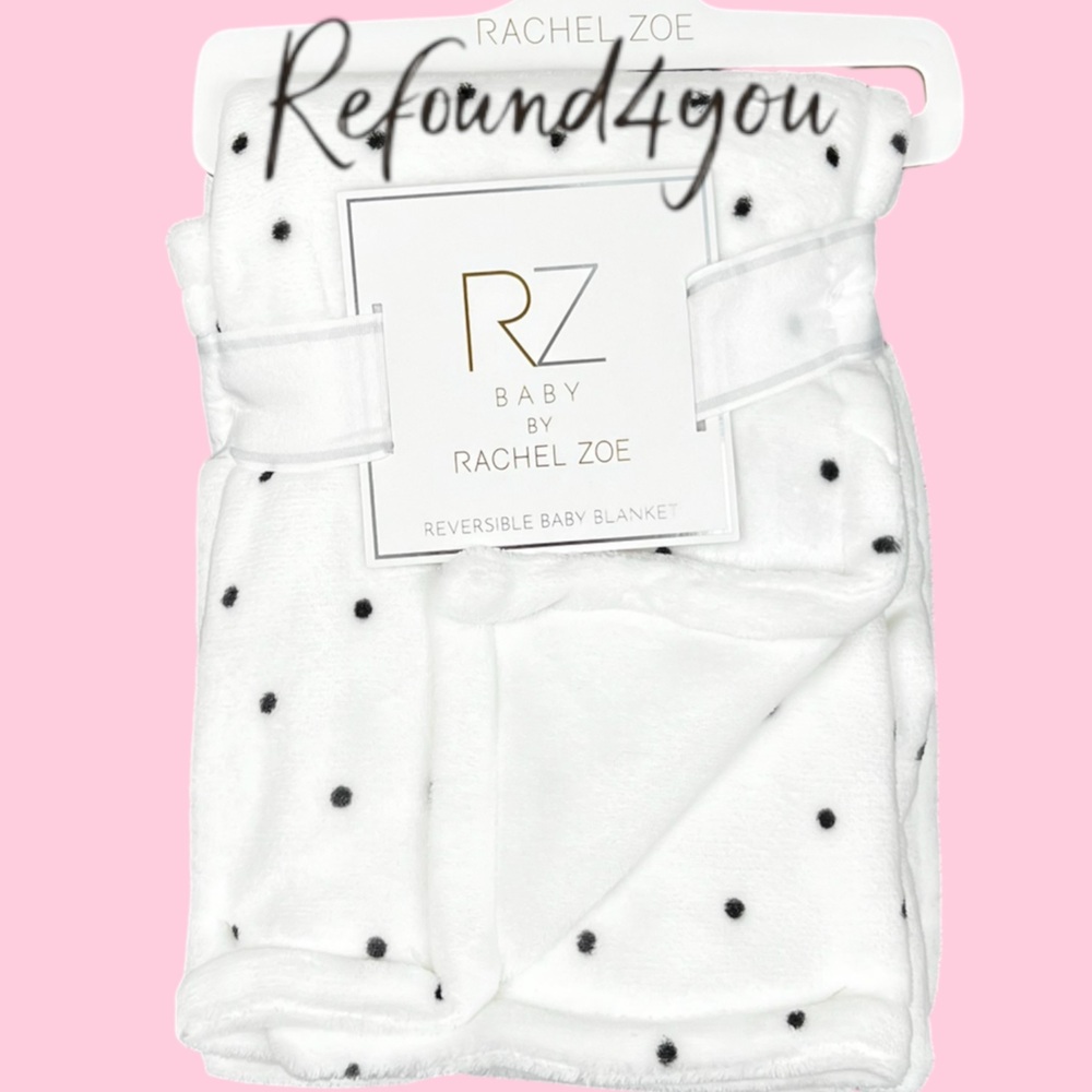 Rachel Zoe - ‘Polkadots’ Reversible Baby Blanket 30“x40“ NWT Firm unless bundled
